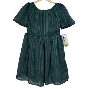 Cat & Jack Emerald Green Girls Holiday Dress Size 4/5 NWT